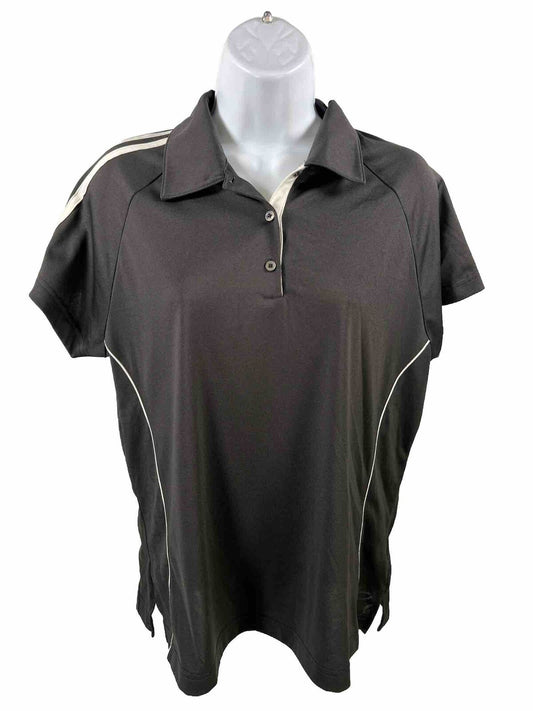 Adidas Women's Black Climacool Short Sleeve Golf Polo Shirt - L