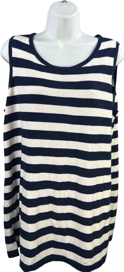 Chico’s Zenergy Women’s Blue/White Striped Knit Tank Top - 2/US L