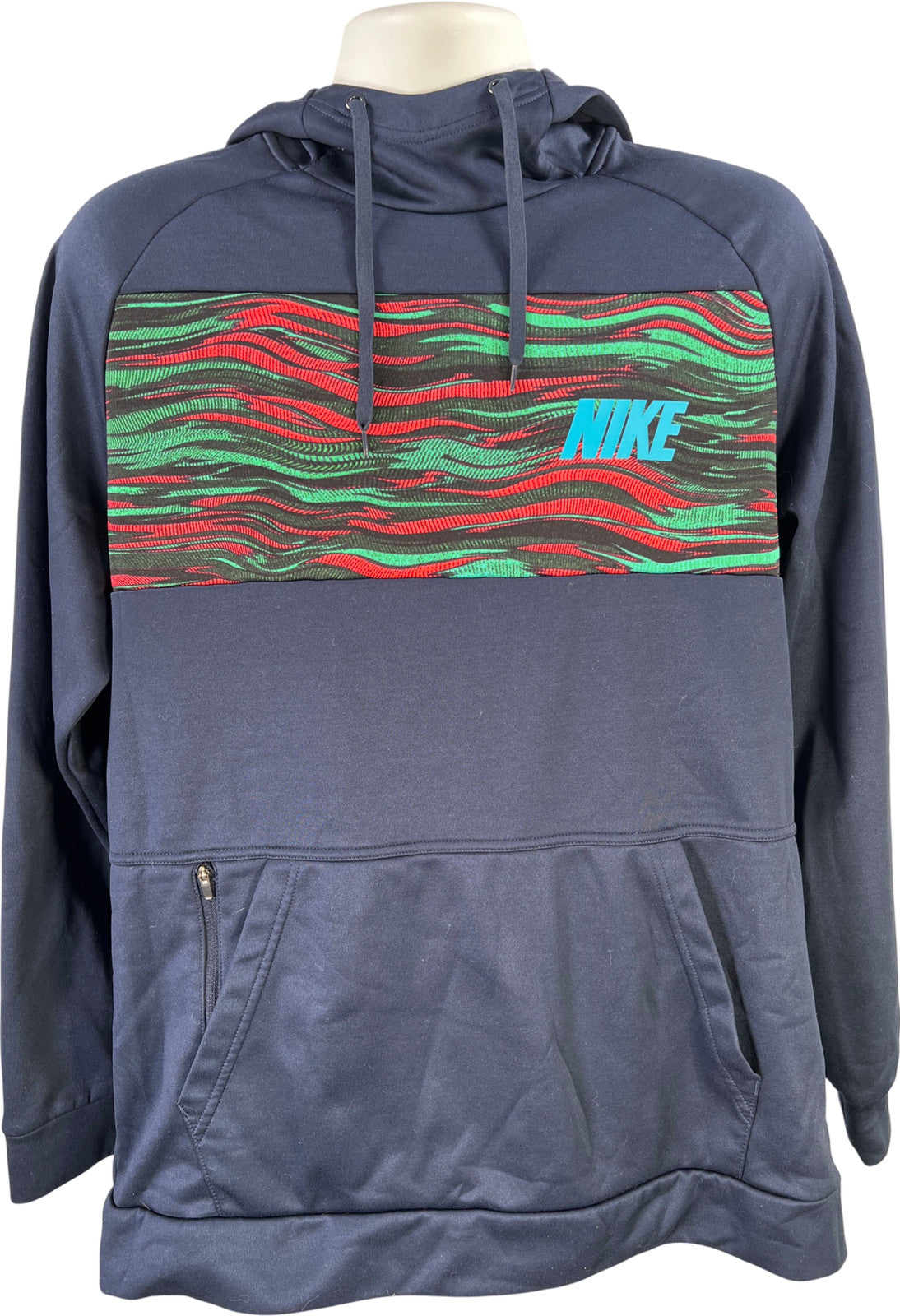 Nike Men’s Blue Standard Fleece Lined Long Sleeve Pullover Hoodie Sweatshirt - L