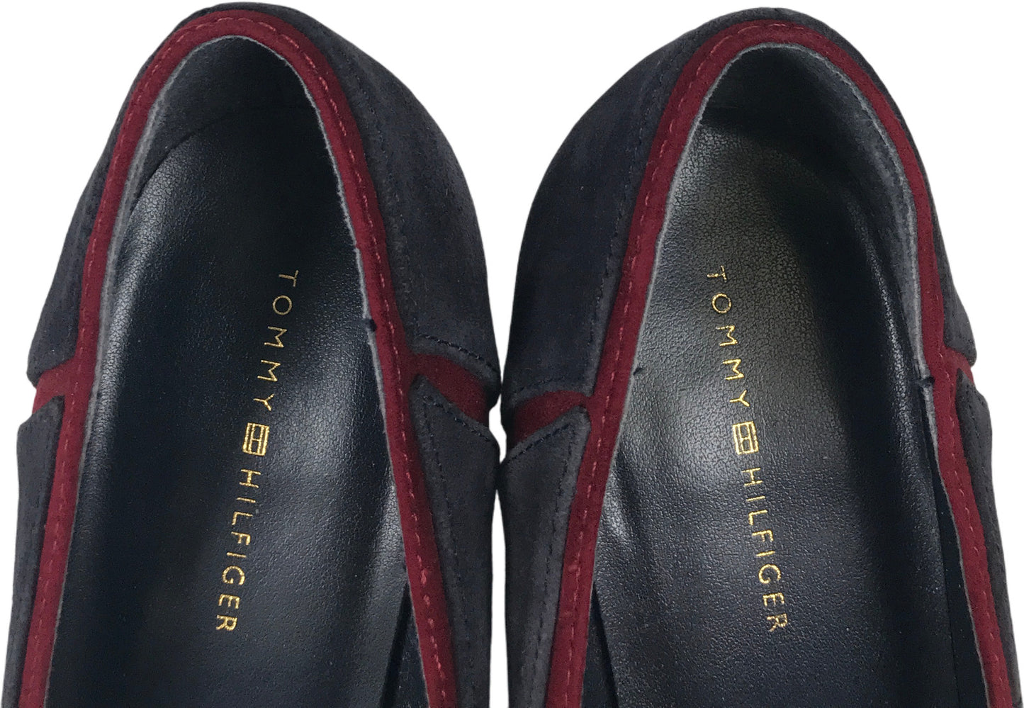 Tommy Hilfiger Women’s Navy Blue Suede Round Block Heels - 7.5