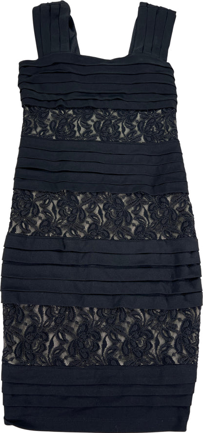 Carole Little Womens Black Lace Accent Sleeveless Short Formal Sheath Dress - 10