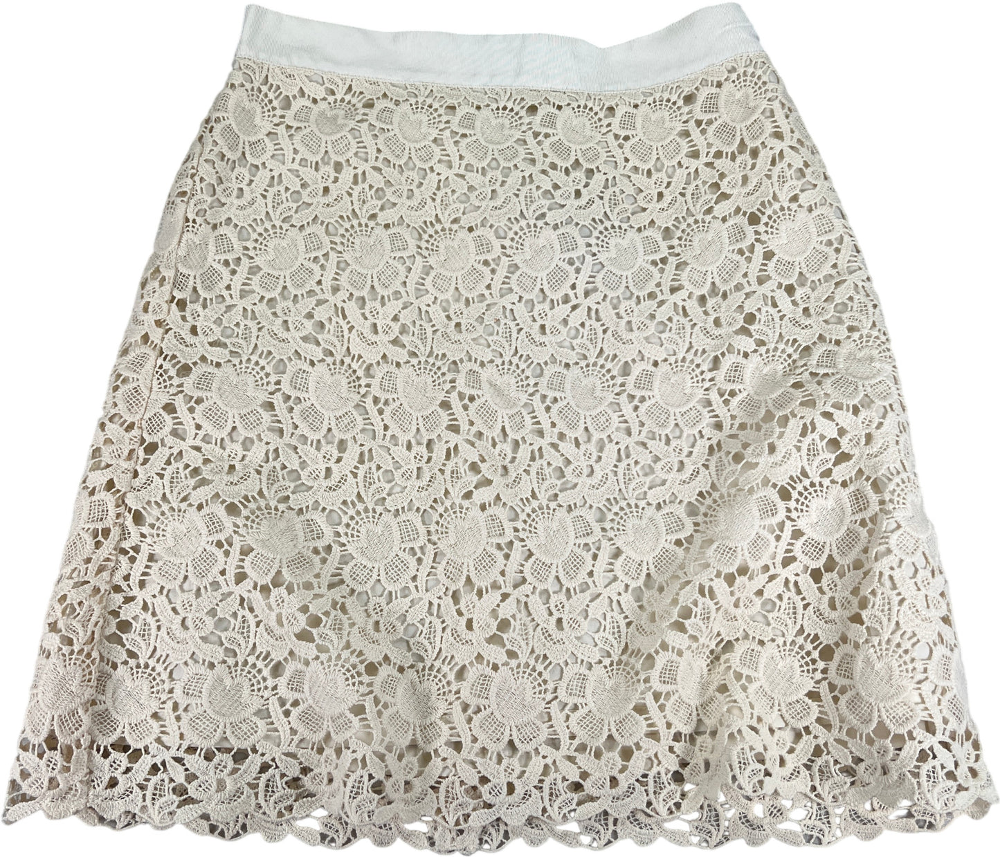LOFT Women’s Ivory Lace Lined A-Line Skirt - 0 Petite