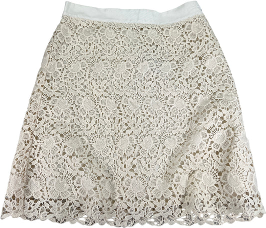 LOFT Women’s Ivory Lace Lined A-Line Skirt - 0 Petite