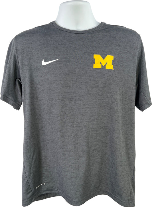 Nike Men’s Gray Dri-Fit U of M Michigan Short Sleeve T-Shirt - L