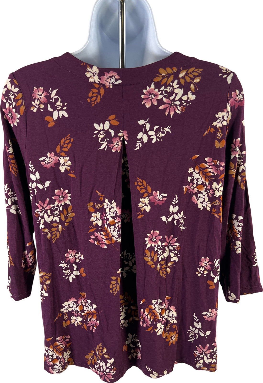 J. Jill Women’s Purple Floral Wearever 3/4 Sleeve Shirt - XS
