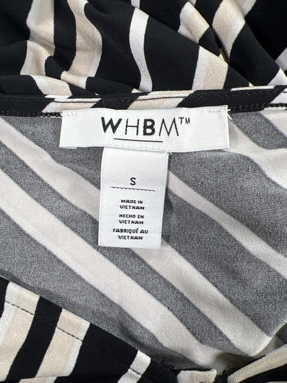 White House Black Market Women’s Black/Beige Striped Sleeveless Romper - S