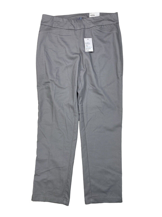 NEW Croft and Barrow Women's Gray Effortless Stretch Pull On Pants - 14