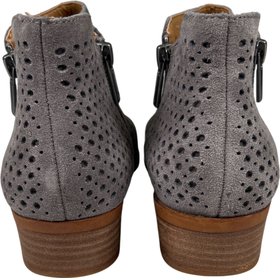 Lucky Brand Women’s Gray Perforated Basel Ankle Booties - 6.5