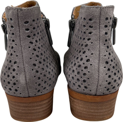 Lucky Brand Women’s Gray Perforated Basel Ankle Booties - 6.5