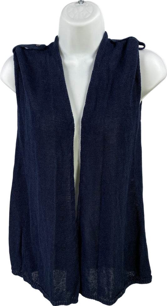 J.Jill Women’s Blue Linen Blend Sleeveless Cardigan Sweater - XS