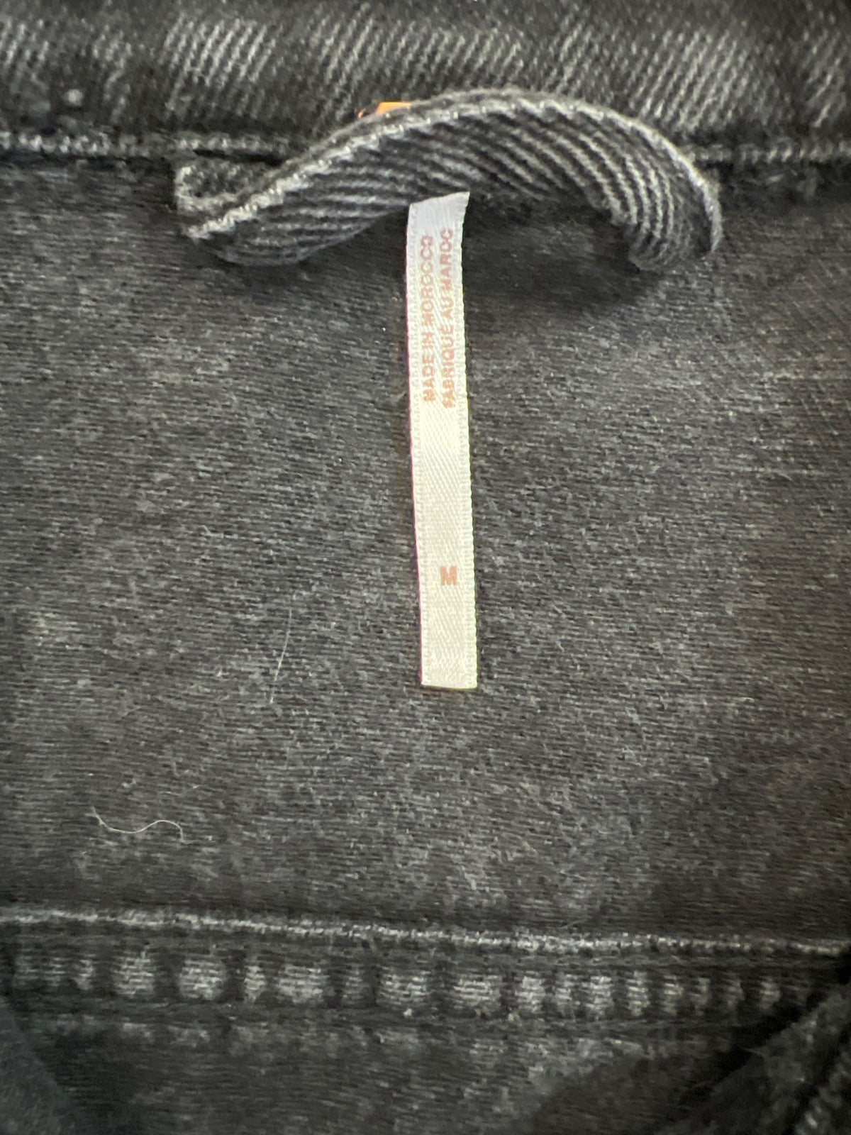 Free People Women’s Black Long Sleeve Button Up Denim Jean Jacket - M