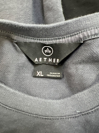Aether Men’s Gray/Black Colorblock. Heavy Weight Long Sleeve Shirt - XL