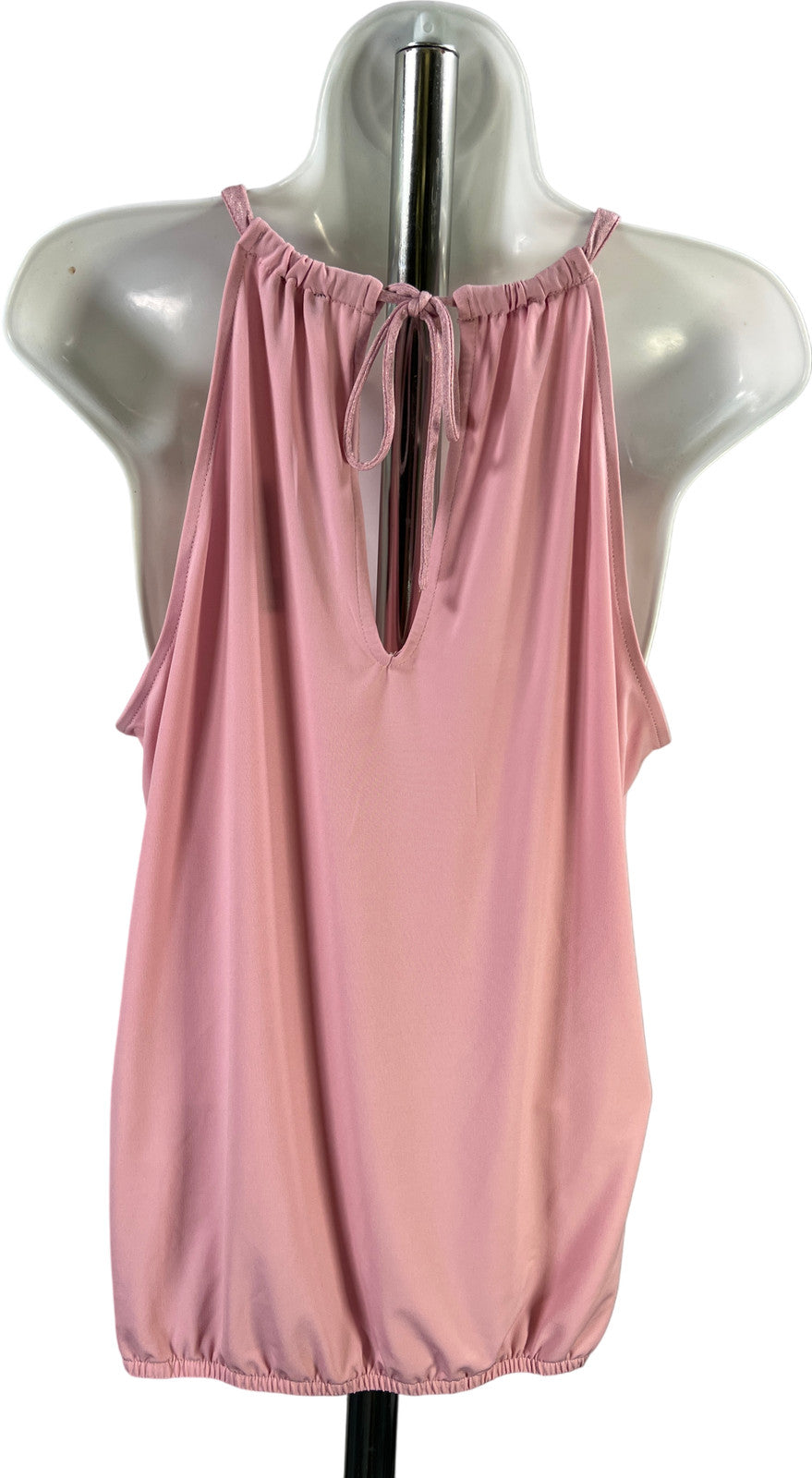 Express Women’s Pink Sleeveless Tie Neck Blouse - M