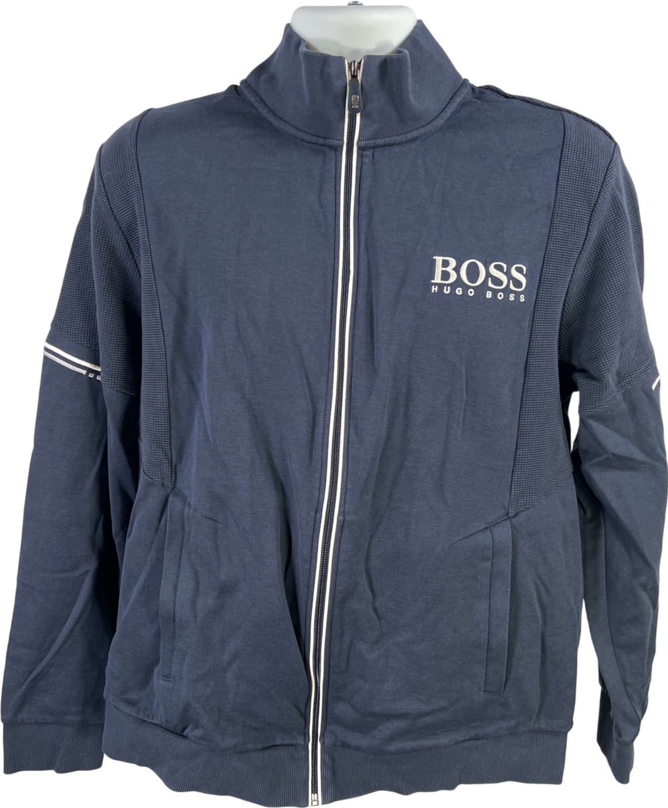 Hugo Boss Men’s Blue Regular Fit Full Zip Sweatshirt - XXL