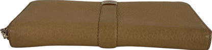 Cole Haan Women’s Beige Pebbled Leather Zip Around Wallet