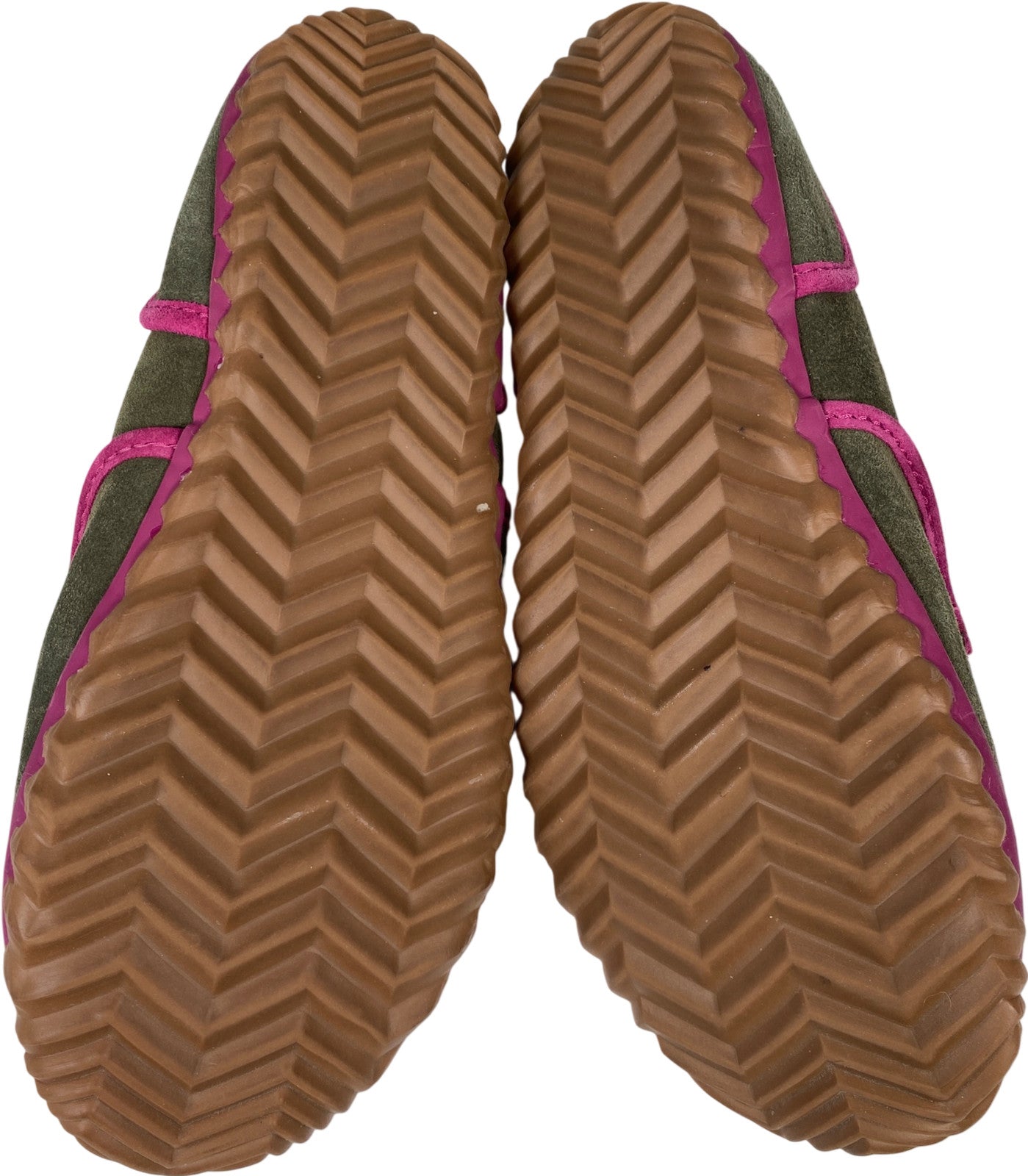 Sorel Women’s Green/Pink Suede Tremblant Sherpa Lined Moccasins - 9