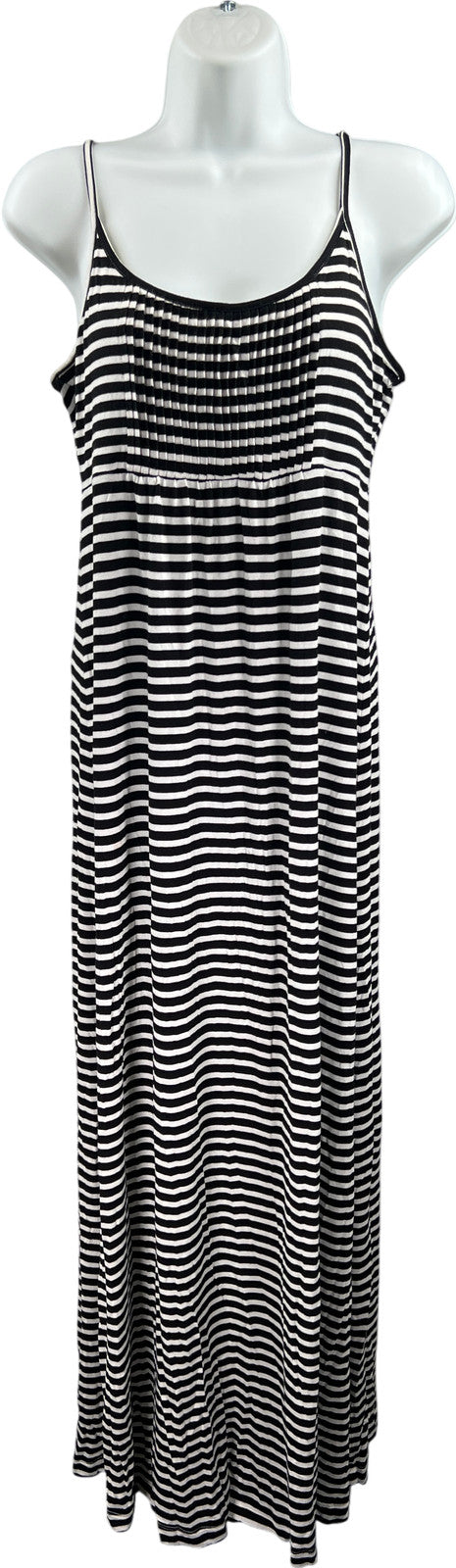 Calvin Klein Women’s Black/White Striped Sleeveless Maxi Dress - 4