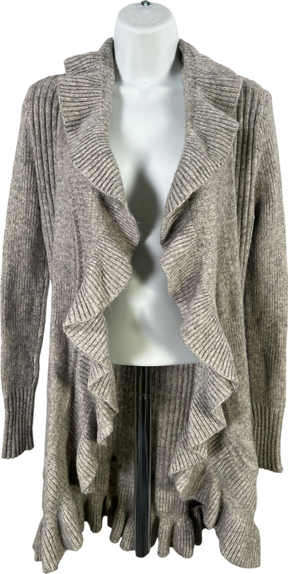 White House Black Market Womens Gray Wool Blend Hook Close Cardigan Sweater - XS