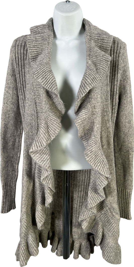 White House Black Market Womens Gray Wool Blend Hook Close Cardigan Sweater - XS