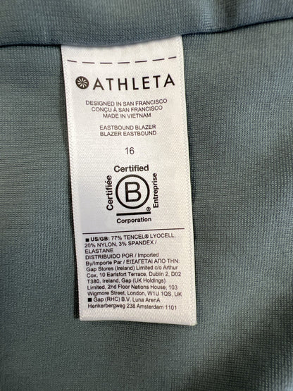 Athleta Women’s Blue/Gray Long Sleeve Eastbound Blazer Jacket - 16