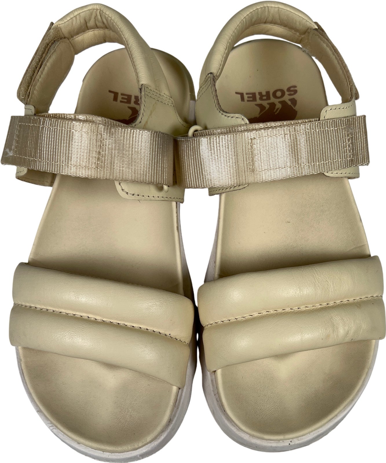 Sorel Women’s Ivory/Cream Leather Viibe Slingback Sandals - 6.5