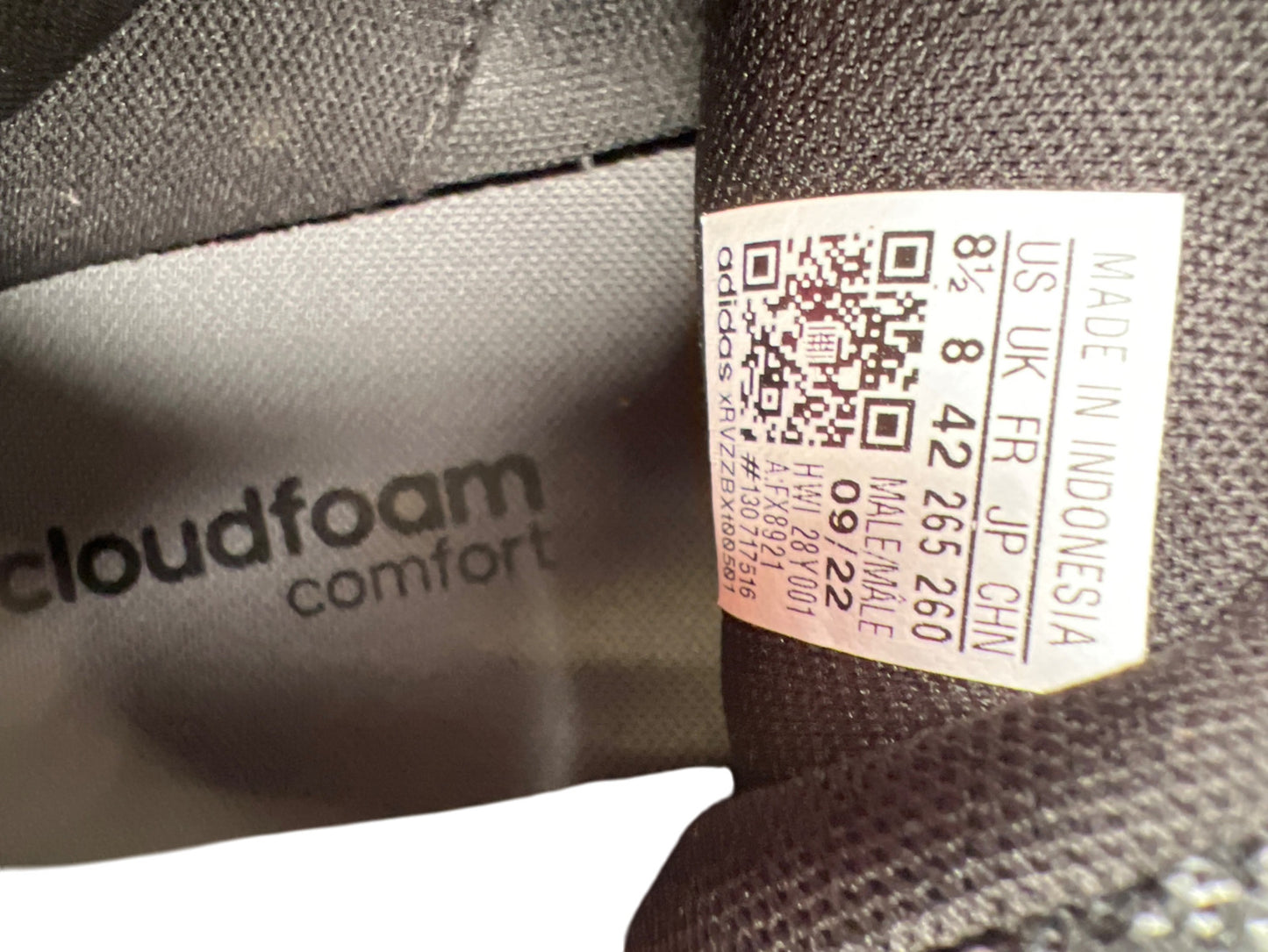 Adidas Men’s Black Cloudfoam Lace Up Athletic Sneakers - 8.5