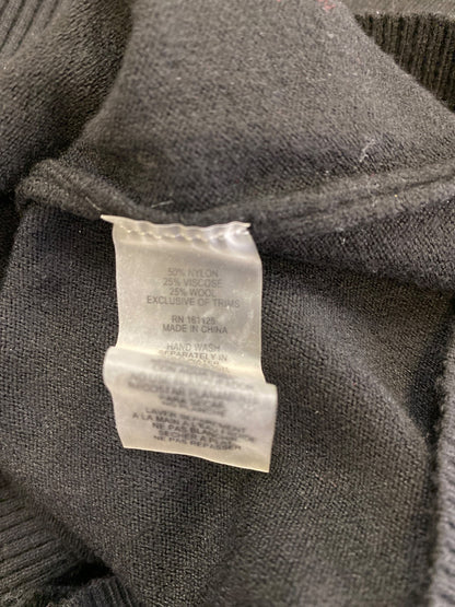 Vila Milano Women’s Black Long Studded Sleeve V-Neck Wool Blend Sweater - S