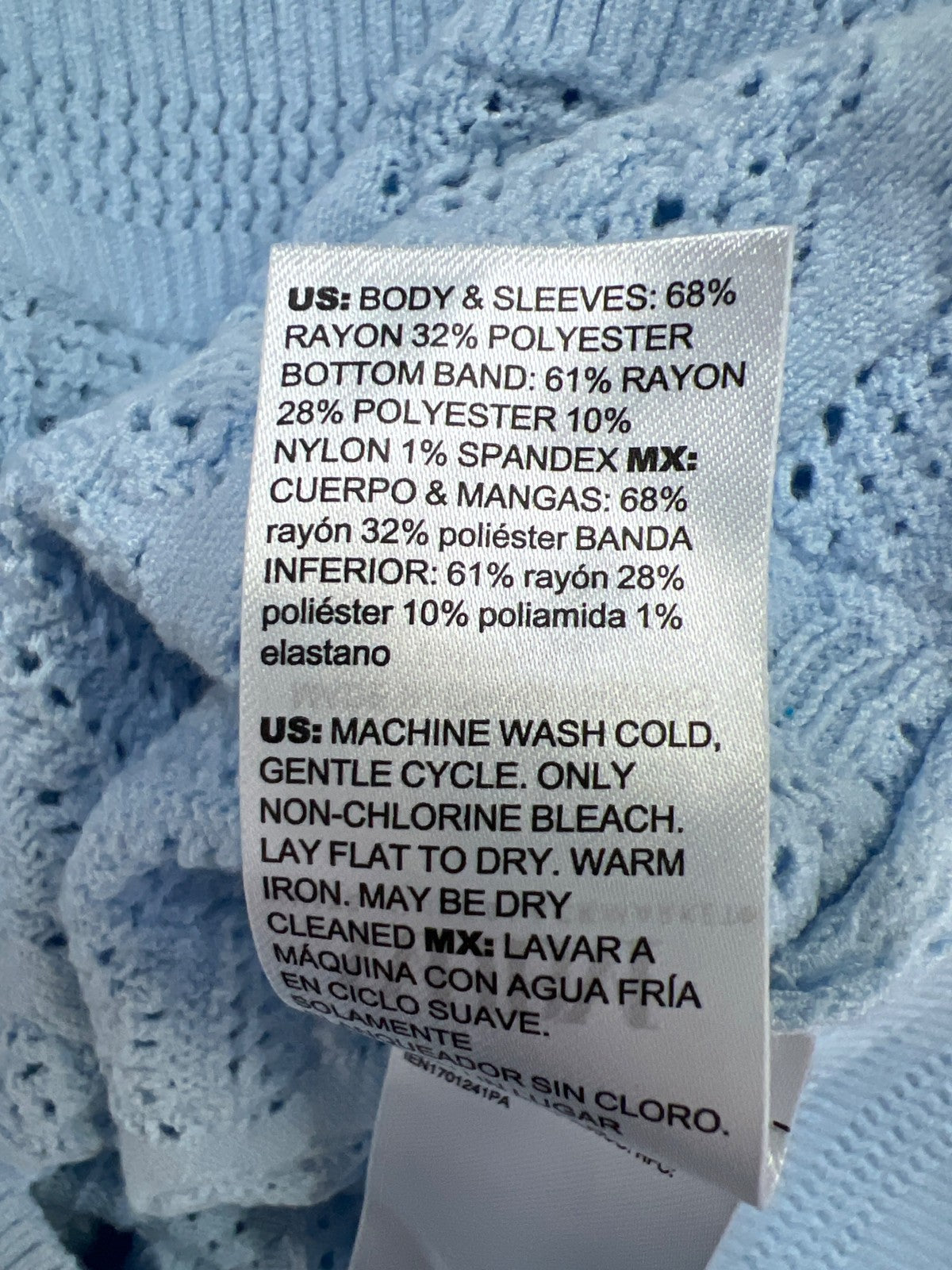 White House Black Market Women’s Blue Open Knit Flutter Sleeve Sweater - M