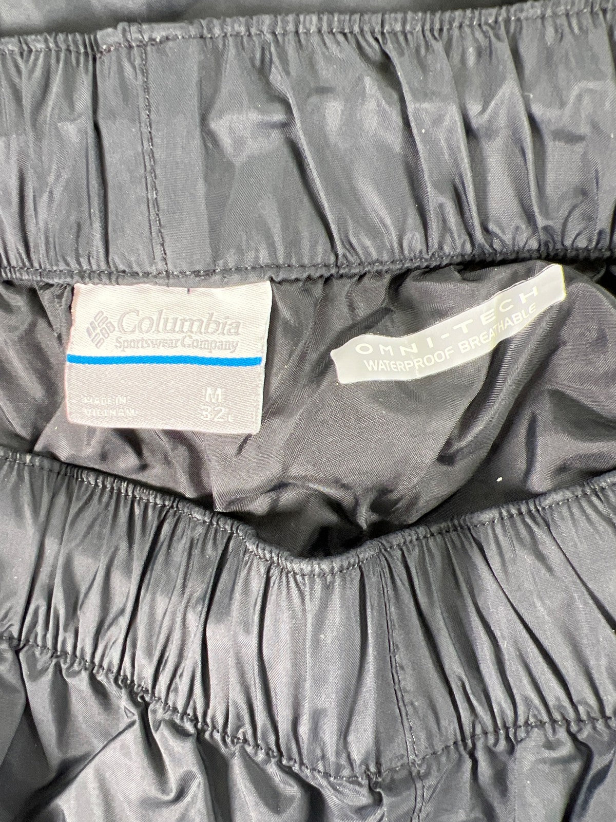 Columbia Men’s Black Rebel Omni-Tech Waterproof Breathable Pants - M x 32