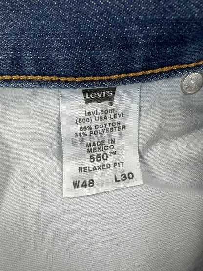 Levi's Men's Dark Wash 550 Relaxed Fit Straight Jeans - 48x30