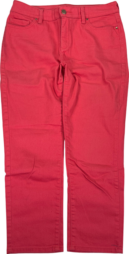 Chico’s Platinum Women’s Pink/Red Cropped Denim Jeans - 00