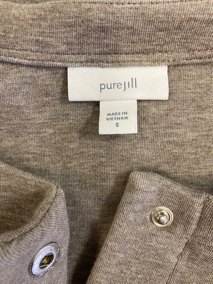 Pure J.Jill Women’s Gray/Beige Long Sleeve Snap Button Sweater Jacket - S