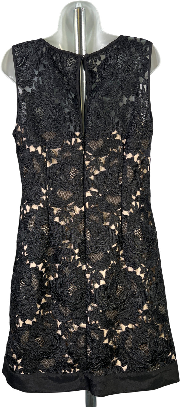 White House Black Market Women’s Black Lace Sleeveless Shift Dress - 10