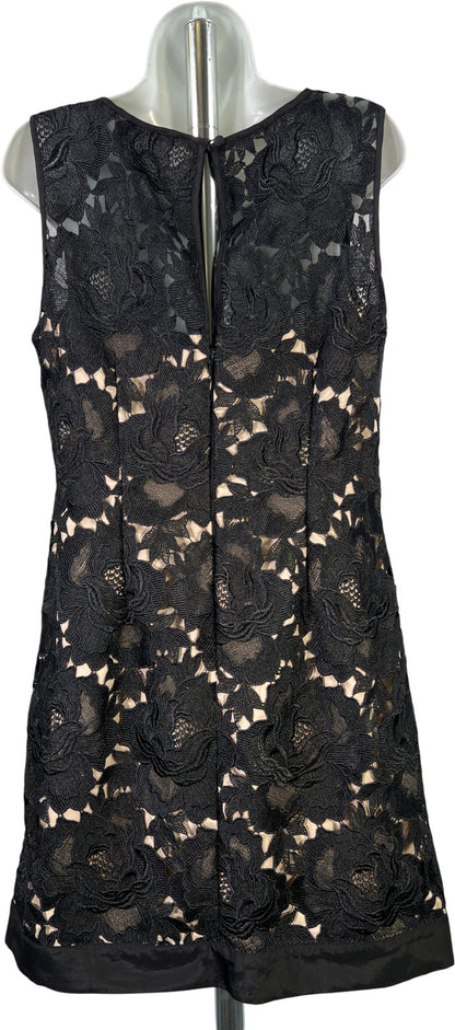 White House Black Market Women’s Black Lace Sleeveless Shift Dress - 10