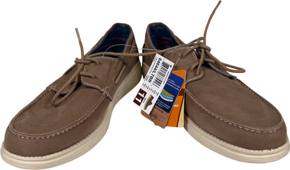 Skechers Men’s Brown Relaxed Fit Memory Foam Canvas Boat Shoes - 11