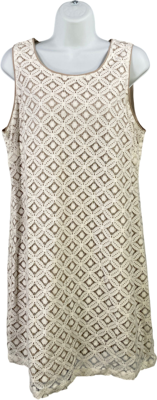 Apt 9 Women’s White/Beige Lace Sleeveless Sheath Dress - L