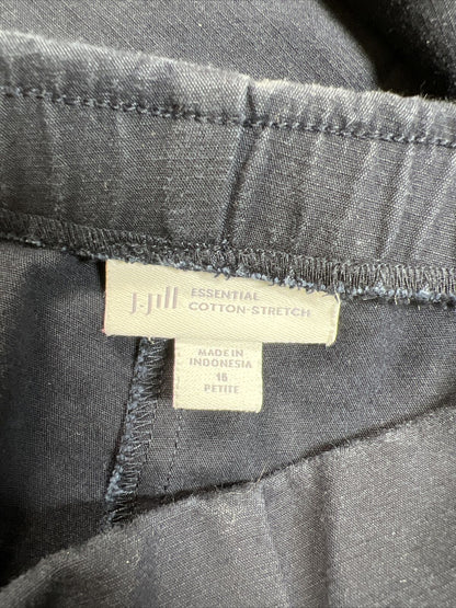 J. Jill Women's Navy Blue Essential Cotton Stretch Pants - Petite 16