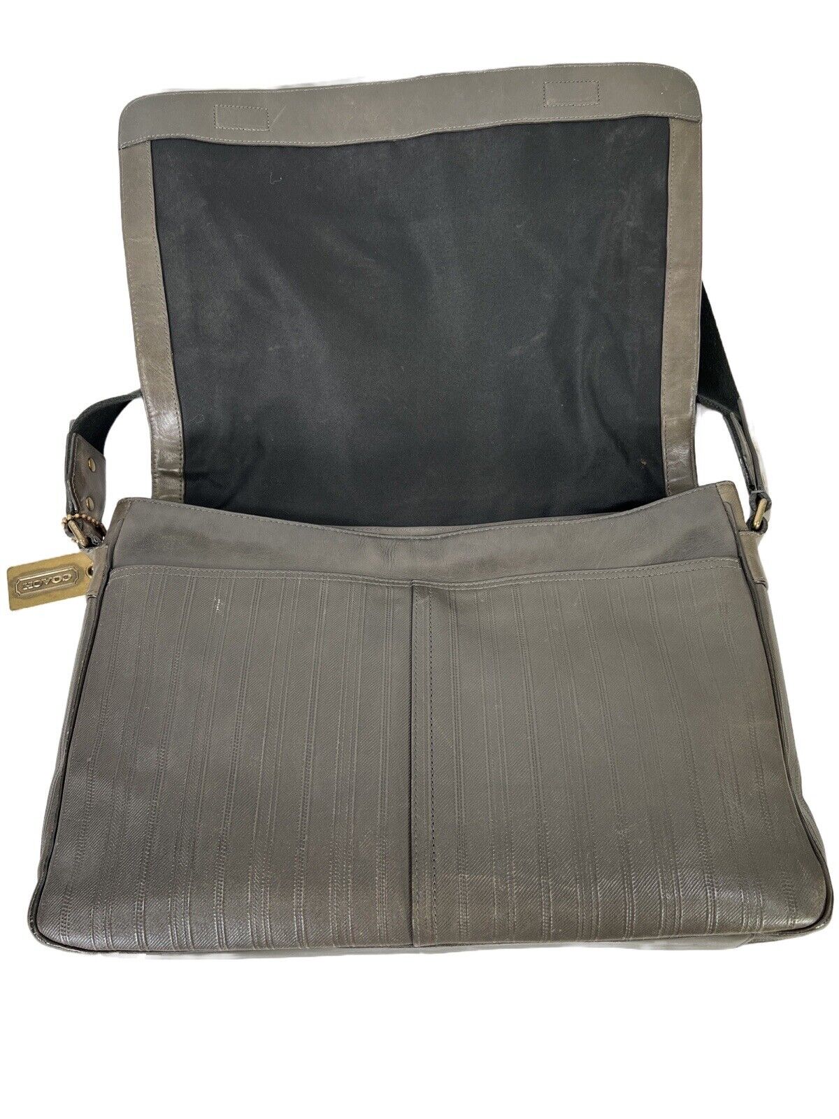 Coach Men's Gray Leather 70th Anniversary Rare Bleecker Messenger Bag