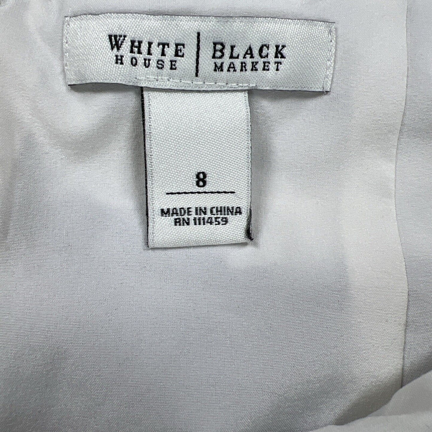 White House Black Market Women's White/Black Sleeveless A-Line Dress - 8