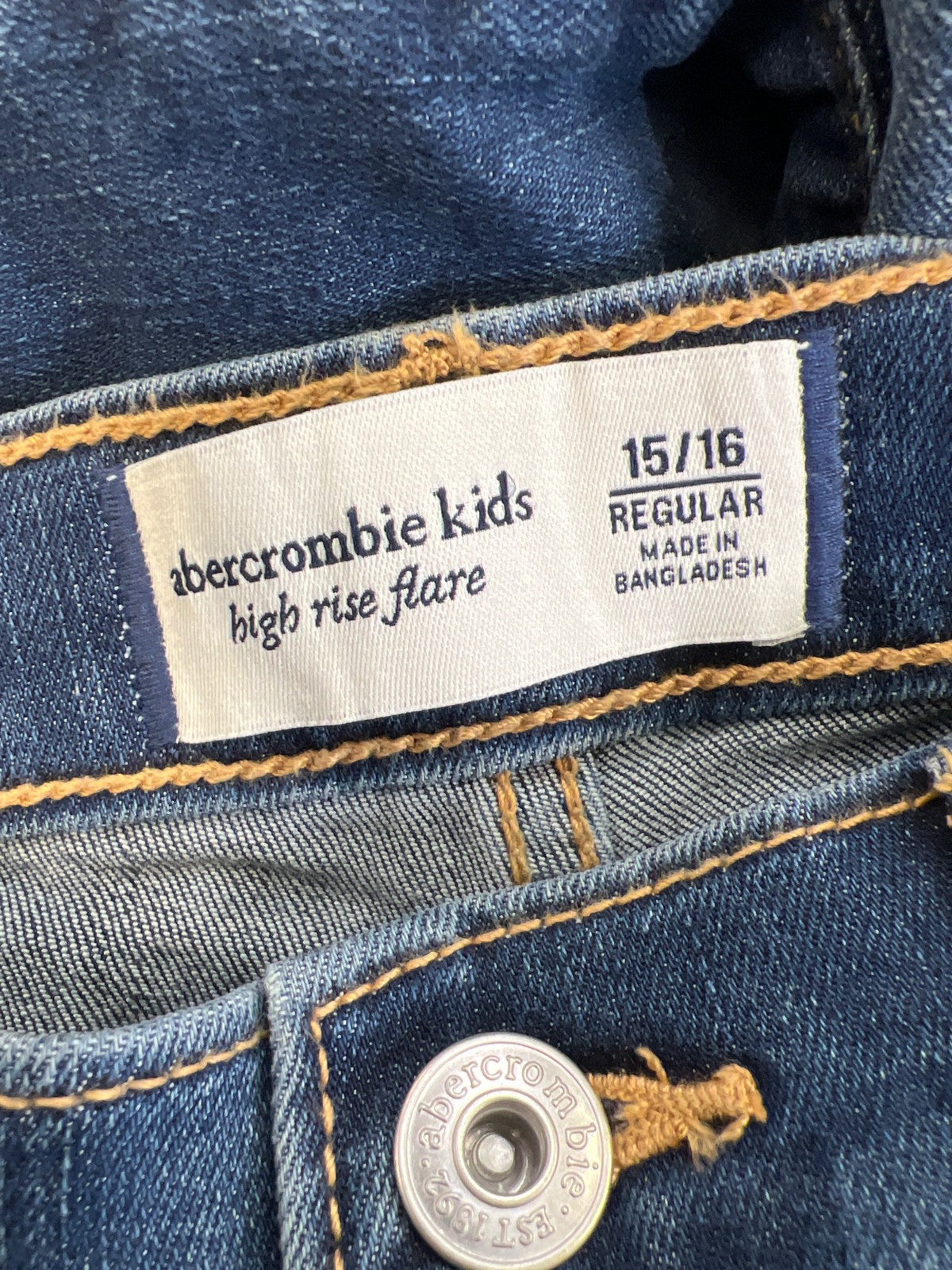 Abercrombie Kids Girls Medium Wash High Rise Flare Jeans - 15/16 Youth