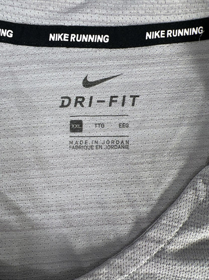 Nike Men's Gray Dri-Fit Miler Running Short Sleeve Shirt - XXL