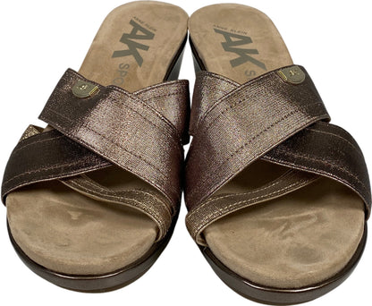Anne Klein Women’s Bronze Metallic Peggy Wedge Sandals - 7