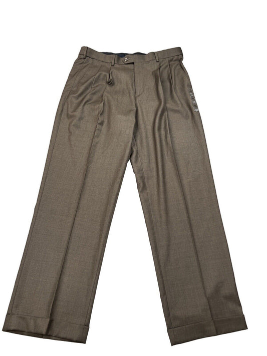 NEW Croft and Barrow Men's Brown Classic Fit Pleated Dress Pants - 38x32