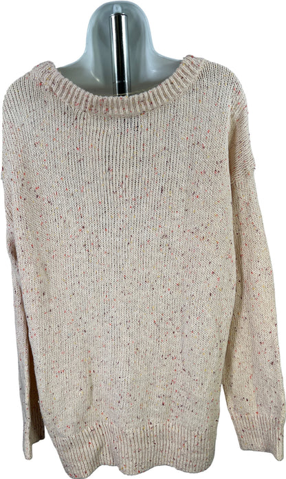 Old Navy Women’s Ivory/Pink Long Sleeve Tunic Sweater - M
