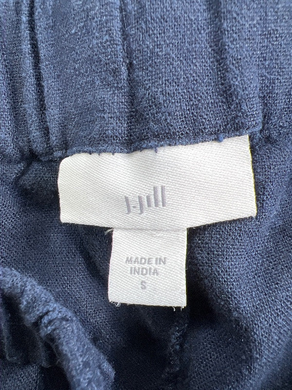 J.Jill Women's Navy Blue Loose Fit Linen Pull On Pants - S