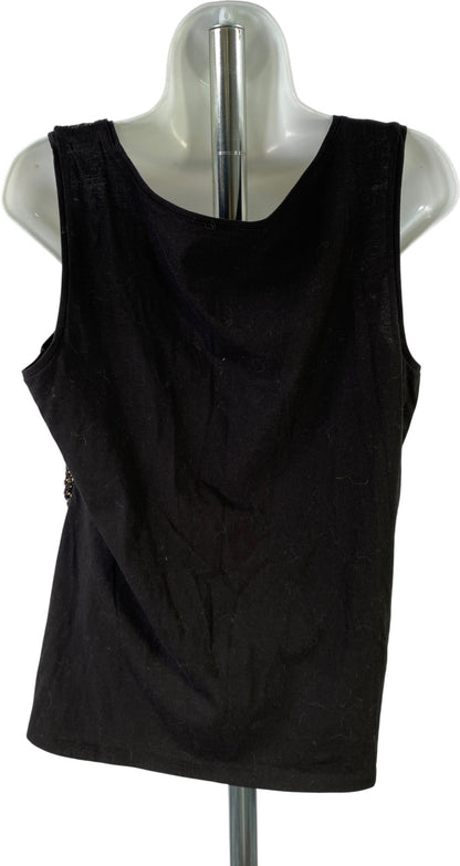 LOFT Women’s Black/Gold Metallic Front Tank Top - L