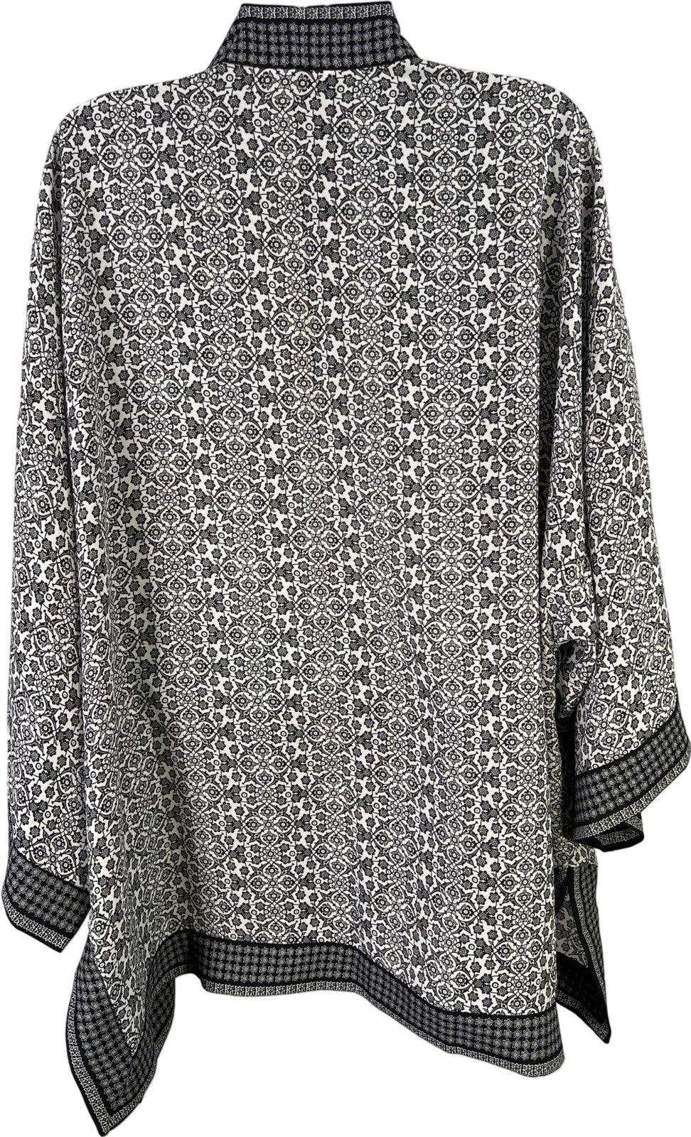 Max Studio Women’s Black/White 1/2 Sleeve Kimono Top - Plus 1X