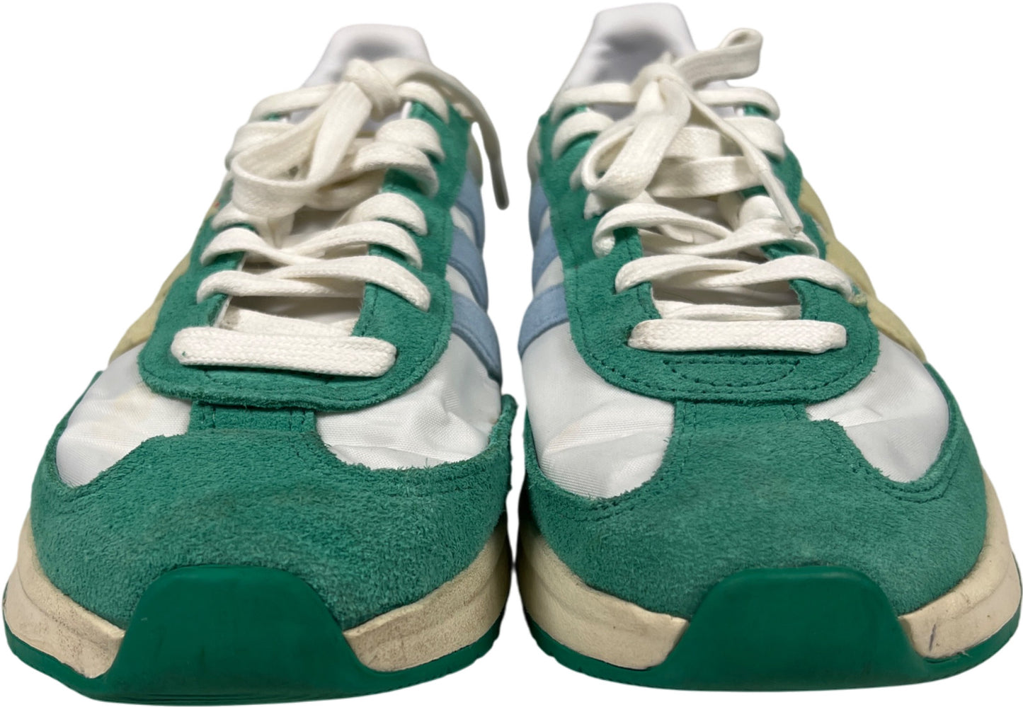 Adidas Women’s White/Green Suede Run 70’s Lace Up Court Sneakers - 9.5