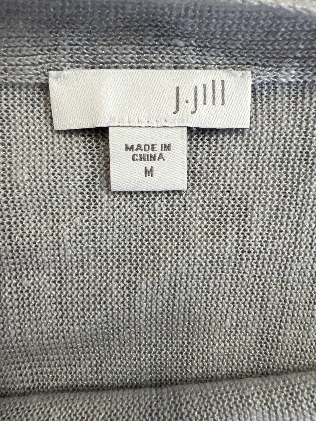 J.Jill Women’s Light Gray Thin Knit 3/4 Sleeve Sweater - M