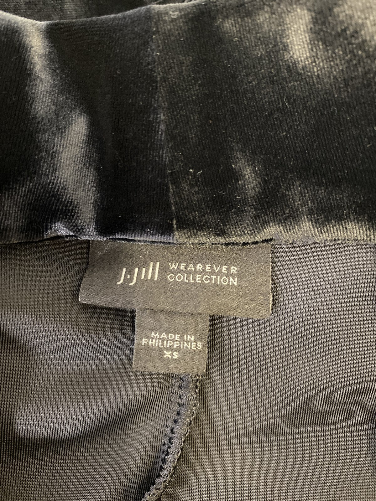 J.Jill Wearever Collection Women’s Black Velour Pocket Front Shift Dress - XS